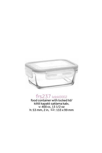 LAV 6Pcs 400Cc White Fresco Ziplock Glass Storage Set (Frs-237)