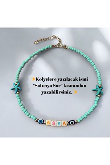 LeylanTakı Leylan Takı Mavi Deniz Yıldızı Figürlü İsimli Çocuk Kolye