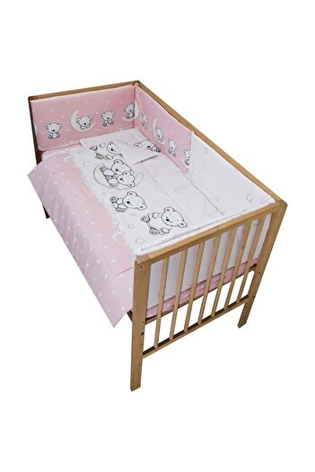 Hubners Crib Bedding Bear On The Crescent Moon 5 Pieces Pink
