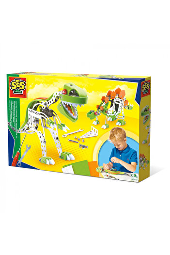 SES Creative Children's Construction Set - Metal Dinosaurs T-rex And Stegosaurus