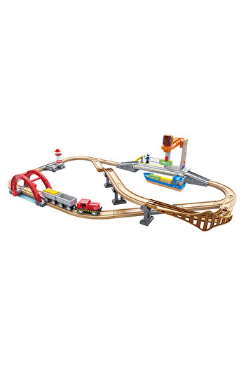 Hape Wooden Toy - Sea And Rail Transport Set (38 PIECES)