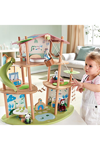 Hape Bamboo Toy - Panda Bear House (25 PIECES)