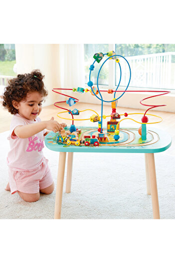 Hape Wooden Toy Children's Table With Railway And Amusement Park