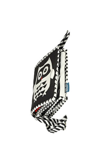 Micostore Carte Senzoriala Bebelusi, Imagini Alb - Negru Si Contrast,15 X 15 Cm Si Protectie De Patut,bufnita