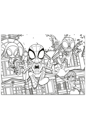 Lisciani Maxi Coloring Puzzle - Marvel's Spider-Man and His Amazing Friends (4 X 48 PIECES)