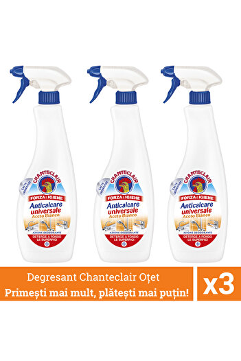 chante clair Promo balení 3 kusů univerzálního odmašťovače Chanteclair s octem, sprej, 600 ml