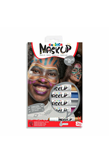 CARIOCA Face Painting Set, Face Painting Colors, Mask Up Metallic Set, 6 Pencils / Set