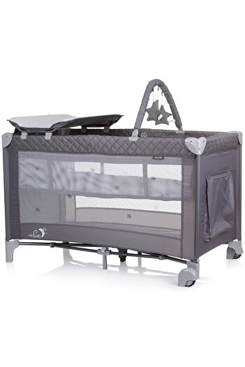 Chipolino Folding Crib With Changing Mat Luna Ash Grey