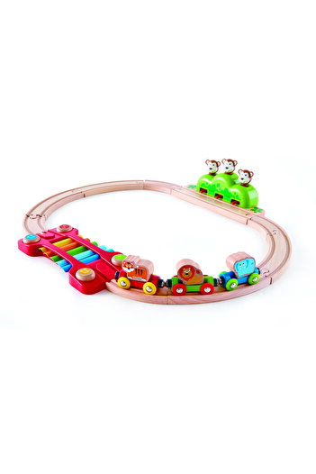 Hape Wooden Toy - Jungle Musical Train Track (19 PIECES)