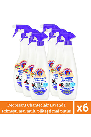 chante clair Promo balení 6 ks univerzálního odmašťovače Chanteclair s levandulovým efektem, sprej, 600 ml