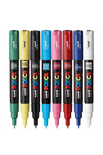 POSCA Set of 8 Markers, Tip 0.7-1 Mm, Marker Pc-1m, Uni