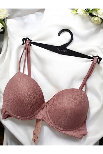 enmodaiçgiyim Powder Rope Detailed Patterned Supported Women's Bra