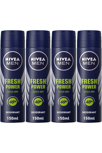 NIVEA Fresh Power Quick Dry Deodorant Spray 150 ml X 4