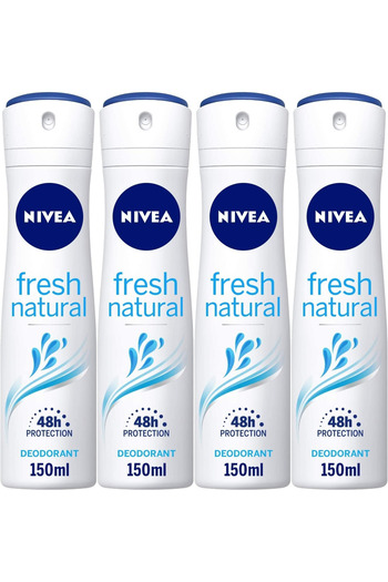 NIVEA Fresh Natural Deodorant Spray For Women 150 ml X 4
