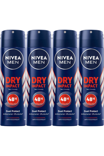 NIVEA dry impact spray 150 ml X 4