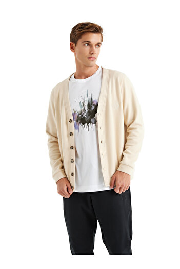 Blackspade Erkek Hırka 40597 - Krem