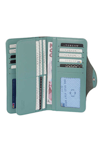 Tergan Women's Blue Leather Wallet - S1Cb 00005767 -R1Y