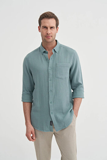Cazador Regular Fit Cotton Muslin Long Sleeve Shirt
