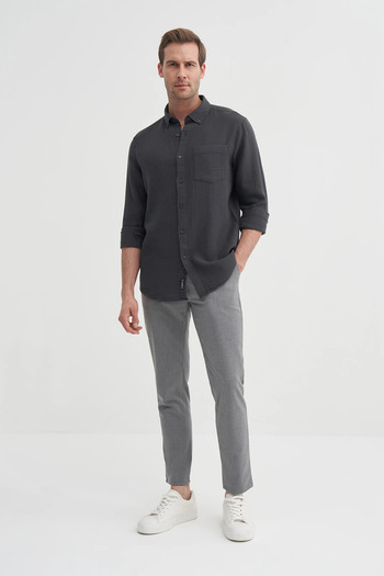 Cazador Regular Fit Cotton Muslin Long Sleeve Shirt