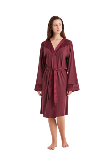 Blackspade Claret Red Women's Dressing Gown - Model 51603
