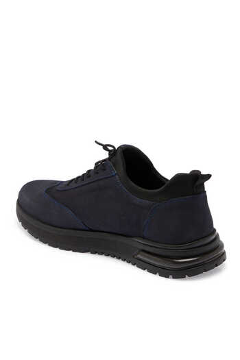 Tergan Lacivert Hakiki Nubuk Deri Erkek Sneaker - E24S1AY57028-C39