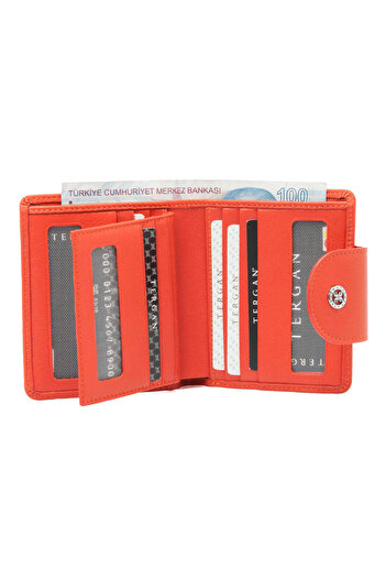 Tergan Orange Genuine Leather Women's Wallet - S1Cb00005674-J1G