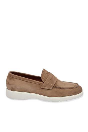 Tergan Bej Hakiki Süet Deri Erkek Loafer - E24I1AY56785-B79