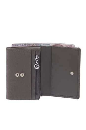 Tergan Gray Leather Women's Wallet - S1Cb00005815-P7K