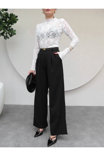 ESRAHELVACI Black Wide Leg Palazzo Pants