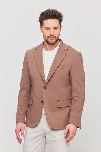 Frappoli 3115 Men's Mink Flexible Lycra Cotton Blended Slim Fit Spring-Summer Sports Blazer Jacket