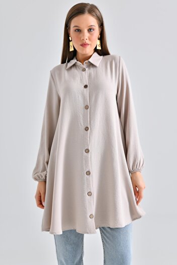 Saade Stone Wooden Buttoned Tunic