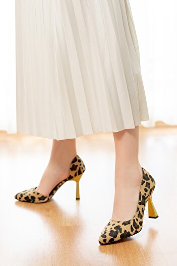 DİVOLYA Scarlet Leopard (8cm) Heel Height Daily Use Stiletto