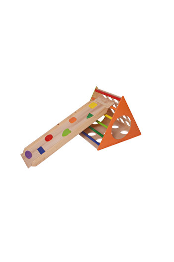Woodnjoy Ahşap Üçgen Pikler + Geometrik Rampa Ve Kaydırak Seti (2'li Set)