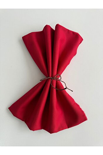 Niks Home Red Duck Cloth - Linen Punch Fabric, Throw Pillow Runner, Table Cloth (50X140 cm)