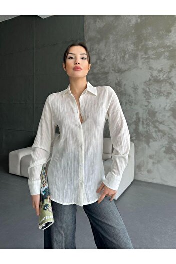 sunfyre Women's Buttoned Long Sleeve Linen Shirt