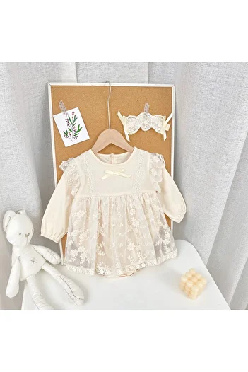 nannie Jessie Cream Cotton Girl Dress - 2-3 years