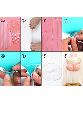 asöy 1Pcs 70cm Height Balloon Stand with 7 Sticks