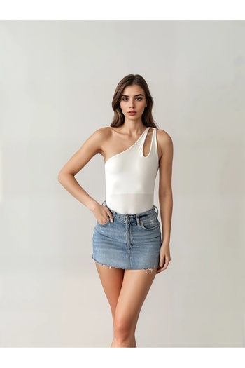 Friday Mood Women's Drop Detailed One Shoulder Bodysuit