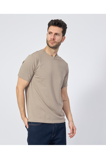 Armani Exchange Ανδρικό μπλουζάκι κανονικής εφαρμογής με στρογγυλή λαιμόκοψη βαμβακερό κοντομάνικο μπεζ 8NZT84 Z8M9Z-U6167