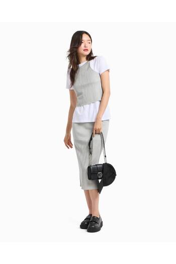 Armani Exchange Γυναικείο κοντομάνικο λευκό μπλουζάκι με κανονική εφαρμογή με στρογγυλή λαιμόκοψη XW 000109   AF10359-U0002