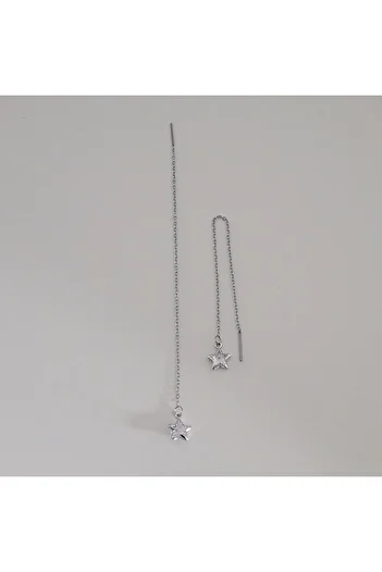 Ödül Moda Steel Star Zircon Stone Chain Earrings