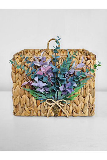 EVİMTATLIEVİM Large Size Wicker Door Basket Newspaper Holder Mailbox 30cm