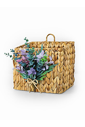 EVİMTATLIEVİM Large Size Wicker Door Basket Newspaper Holder Mailbox 30cm