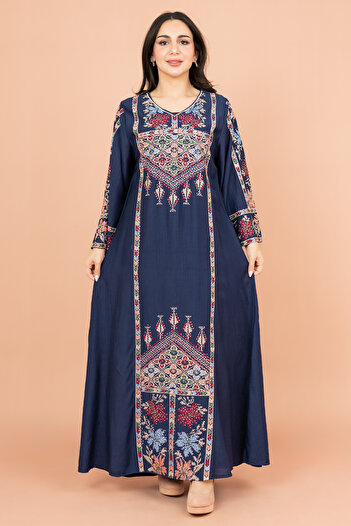 IKKXA Exquisite Embroidered Jalabiya with Delicate Details