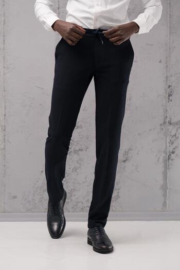 Ecer Regular Fit Winter Seersucker Trousers with Side Pockets