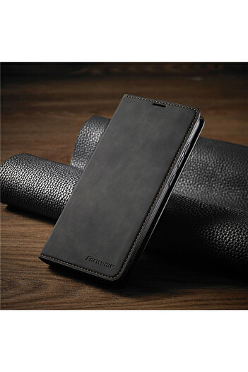 Choice iPhone 13 or 14 black Leather Magnetic Flip Case For iPhone 16 15 14 17 Pro Max Air 16E 13 12 11 XS