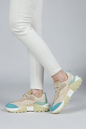 Jump 29092 Beige - Mint Green Women's Sneaker Casual Sneakers