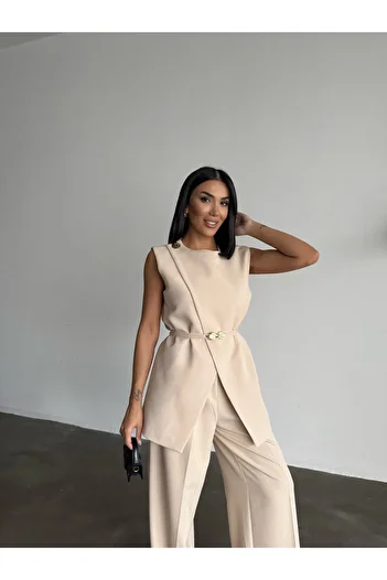 HK Style Women's Vest Trousers Set