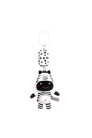 Choice zebra 677 Newborn Bells Soft Plush Rattle Toy Crib Hanging Bell Car Seat Travel Stroller Black And W