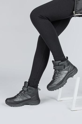 Jump 29194 Velcro High Top Full Black Unisex Kids Sneaker Casual Sports Shoes